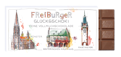 Freiburg Glücksschoki FineArt mit Tafel
