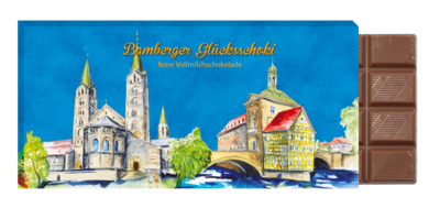 Bamberg Glücksschoki Aquarell mit Tafel