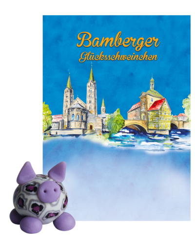 Bamberg Glücksschweinchen Aquarell 2